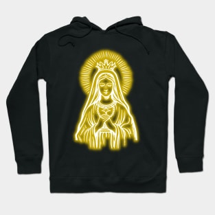 Gold Neon Blessed Virgin Mary Hoodie